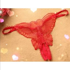 butterfly open crotch thong